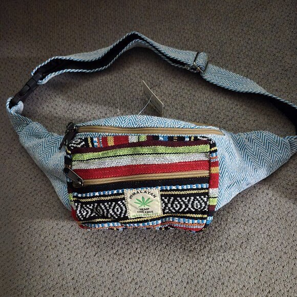 THC Free Hemp Fanny Pack Waist Bum Bag BlueNepal - Picture 1 of 3